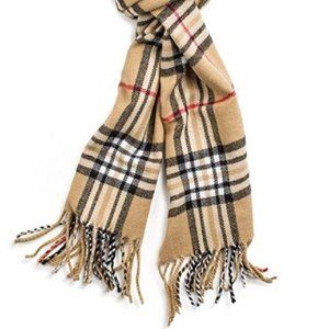 Men's and Women's Unisex Plaid Cashmere Feel Scarf